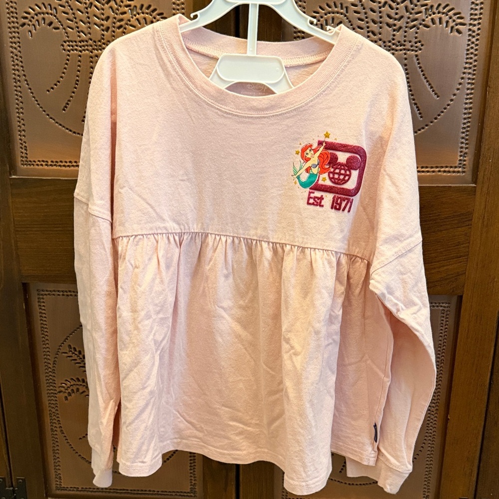 Disney Girls Spirit Jersey Long-Sleeve with Little Mermaid & Disney Princesses